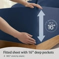 thumbnail image 6 of LuxClub 3PC Twin Sheet Set, Deep Pockets Wrinkle Free Cooling Bed Sheets Hotel Bedding for Women, Men, Includes 1 Fitted Sheet, 1 Flat Sheet and 1 Pillowcase-Silky Soft Navy, 6 of 8
