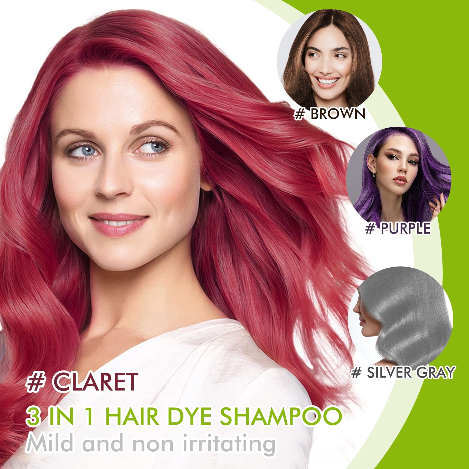 Alvantor 3-in-1 Purple Hair Dye Shampoo with Argan Oil and Herbal Extract Moisturizing Color-Depositing Formula, 3.38fl.oz