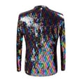 thumbnail image 4 of KHONTS Men Stylish Two Color Conversion Shiny Sequins Blazer Suit Jacket Multicolour XS, 4 of 8