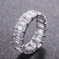thumbnail image 4 of Oryn Jewelry 1.9 Ct Emerald Cut Moissanite Ring - 14K White Gold Plated Ring - Full Eternity Engagement Ring - Anniversary Gift for Women, 4 of 6