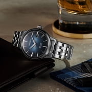 Seiko Mens Presage 23 Jewel Automatic Blue Dial 50M Water Resistance Watch with Date