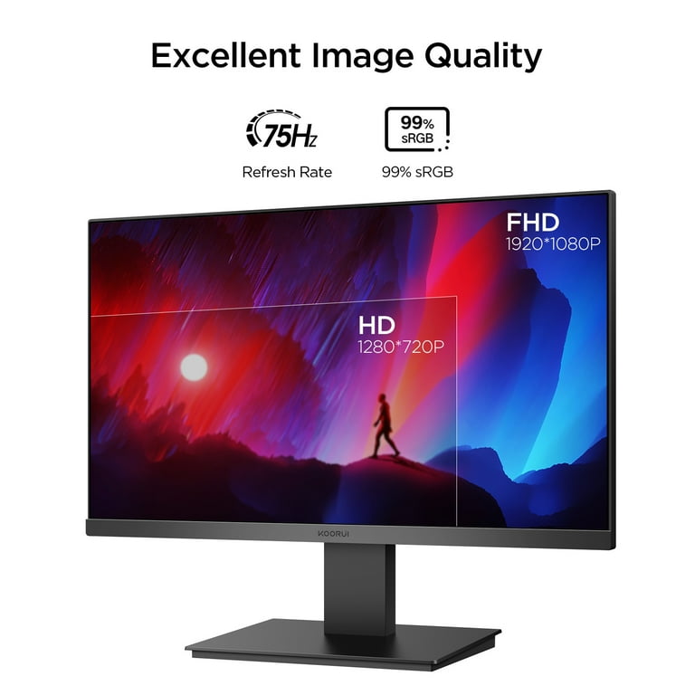 KOORUI 22 Inch 75Hz 99%sRGB LED Computer Monitor,Full HD 1920 x 1080 Office Monitor, VA Desktop Display, HDMI VGA Ports,Vision Care,22N1 KOORUI 22 Inch 75Hz 99%sRGB LED Computer Monitor,Full HD 1920 x 1080 Office Monitor, VA Desktop Display, HDMI VGA Ports,Vision Care,22N1