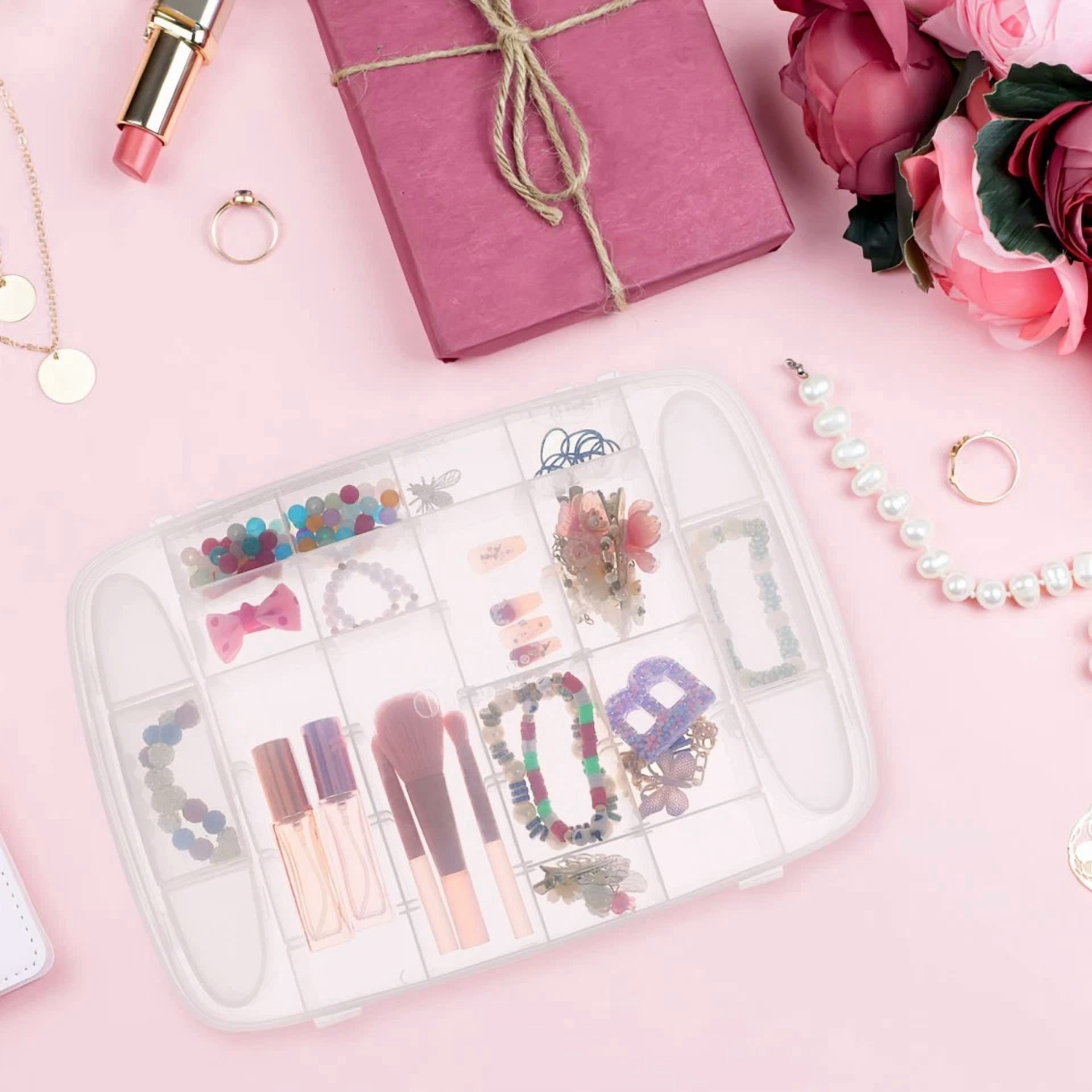 Plastic Jewelry Storage Plate Transparent Box With Dividers Jewlery Organizer