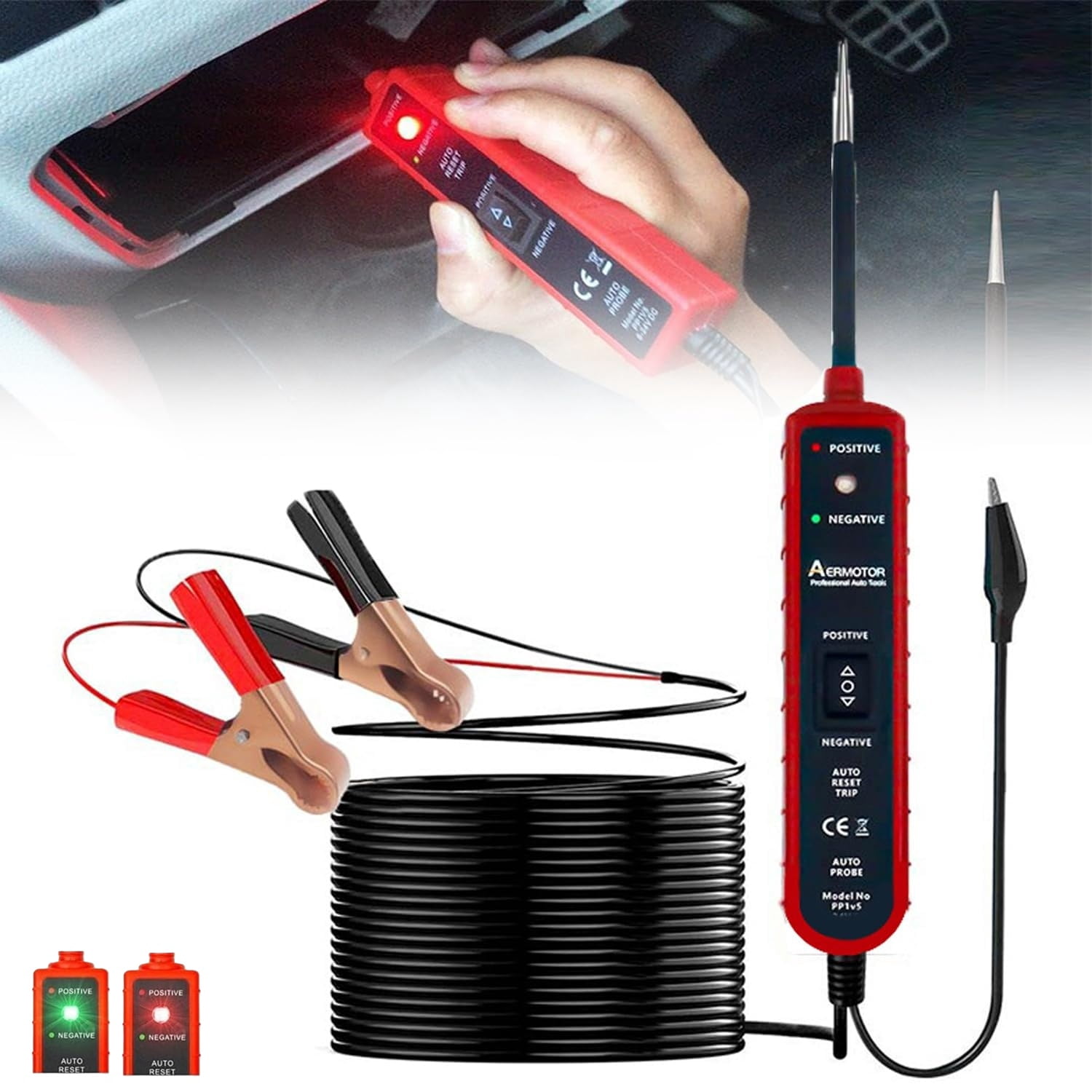 Testeur De Circuit Automobile 6V/12V/24V Avec Lampe Et Câble 220 Cm - 6