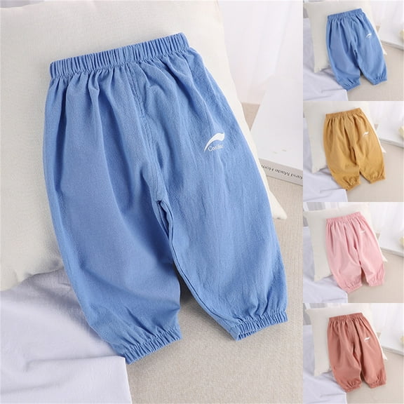 DGXTA Clearance Kids' Breathable Quick Dry Pants,Unisex Loose Anti-Mosquito, Sun Protection, Elastic Waist, Cuffed Ankles