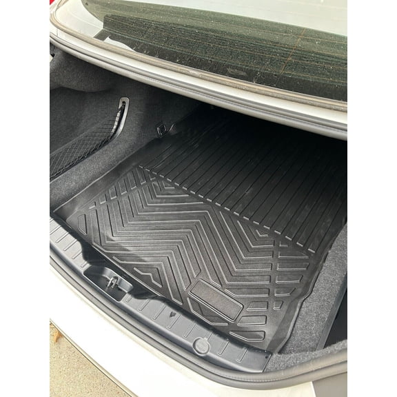 EACCESSORIES EA Cargo Liner – Trunk Mat for BMW 5-Series F10 M5 2011-2016 – Weather-Resistant Trunk Mats for Cars with Raised Lip – Non-Slip Car Trunk Mat Rubber – Laser Pre-Cut Design