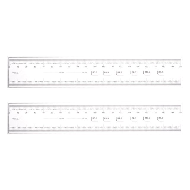 Unique Bargains 2pcs Film Flexible Ruler 20cm 0.1mm Scale with R Angle & Width Lines PET Plastic Folding Straight Ruler