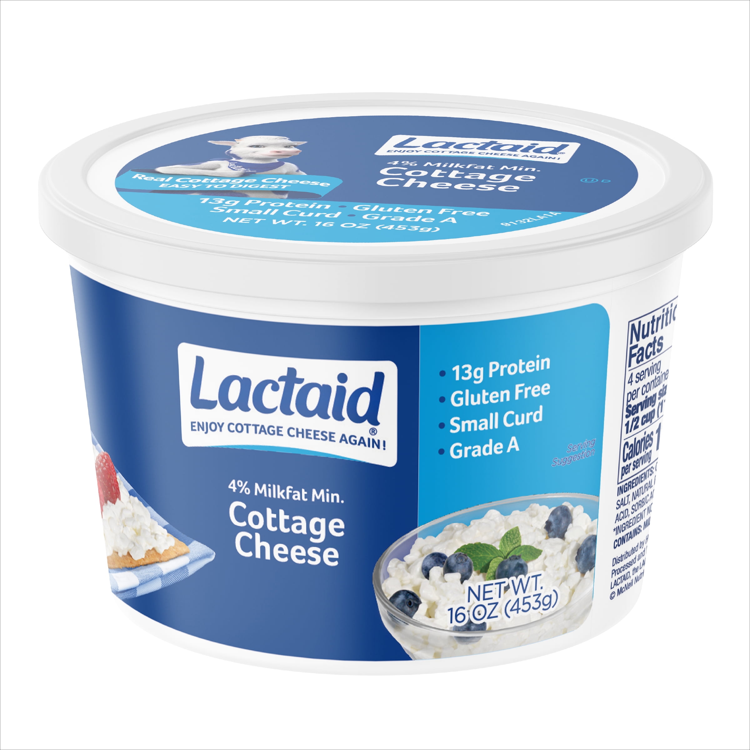 Lactaid Lactose-Free 4% Cottage Cheese, 16 oz