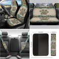 thumbnail image 2 of Jeiento Dog Paw Print 14 PCS Car Seat Cover Set with Bohemian Mandala Steering Wheel Cover Seat Belt Strap Pads Cup Holder Gear Shift Knob Covers Set Rear View Mirror Accessory Keychains, 2 of 6