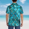 thumbnail image 4 of Fotbe Square Glass Mosaic Camisa Hawaiana para Hombre Unisex – Camisa Casual de Verano con Botones de Manga Corta de Algodón y Lino,X-Large, 4 of 7