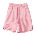 thumbnail image 3 of OGLCCG Girls Two Piece Outfits Summer Comfy Travel Beach Vacation Set Cotton Linen Tank Top and Bermuda Shorts with Pockets 3-14 Years, 3 of 8