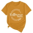 thumbnail image 2 of Tittly T Shirts for Women Spring Tops for Women Women's Difference Maker Para Printed T Shirt Cotton Round Neck Casual Short Sleeves Graphic Tees Tshirts Shirts Yellow M, 2 of 4