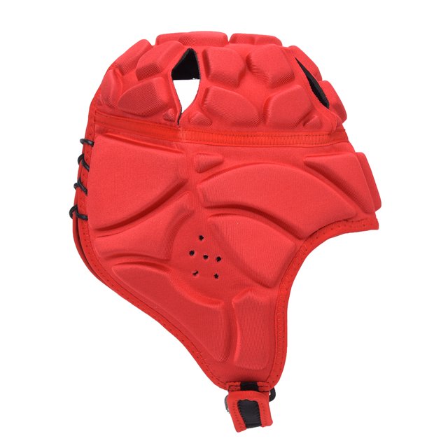 Casque de Sport, Confortable à Porter en Nylon Polyuréthane avec Trous de Frappe, Chapeau de Gardien de But à Roulettes avec Sangle Réglable pour Football pour Baseball Sports Rouge G