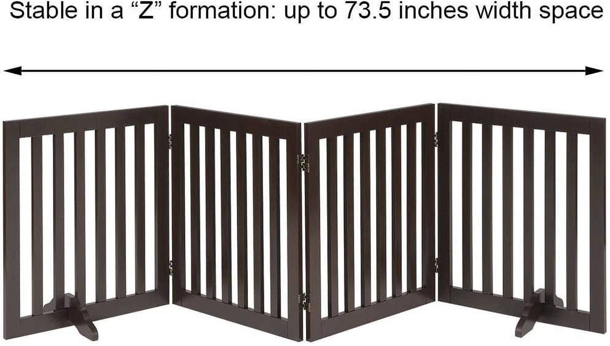 beeNbkks  24 in. High Pet Gate 4 Panels -  Espresso