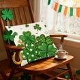 thumbnail image 5 of KOYPTL St.Patrick's Day Decorations Pillow Covers 18 x 18 Inch Green Shamrock Heart Lucky Charm Buffalo Plaid Pillow Cases for Home Sofa Couch Cushion Decor(1PC), 5 of 7