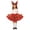 Red%GC100, variant on Carnival Girls Deer Dress Up Lace Mesh Dress With Headwear Outfits Funny Party Stage Performance Clothes Set