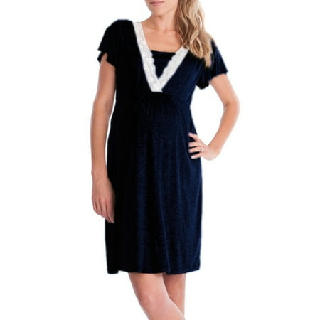 

Fragarn plus size maternity clothes Womens Mother Lace Pregnants Casual Nursing Baby For Maternity Pajamas Dress