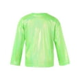 thumbnail image 2 of Kids Girls Metallic T-Shirt Long Sleeve Loose Tops Jazz Hip Hop Dancewear Child, 2 of 7