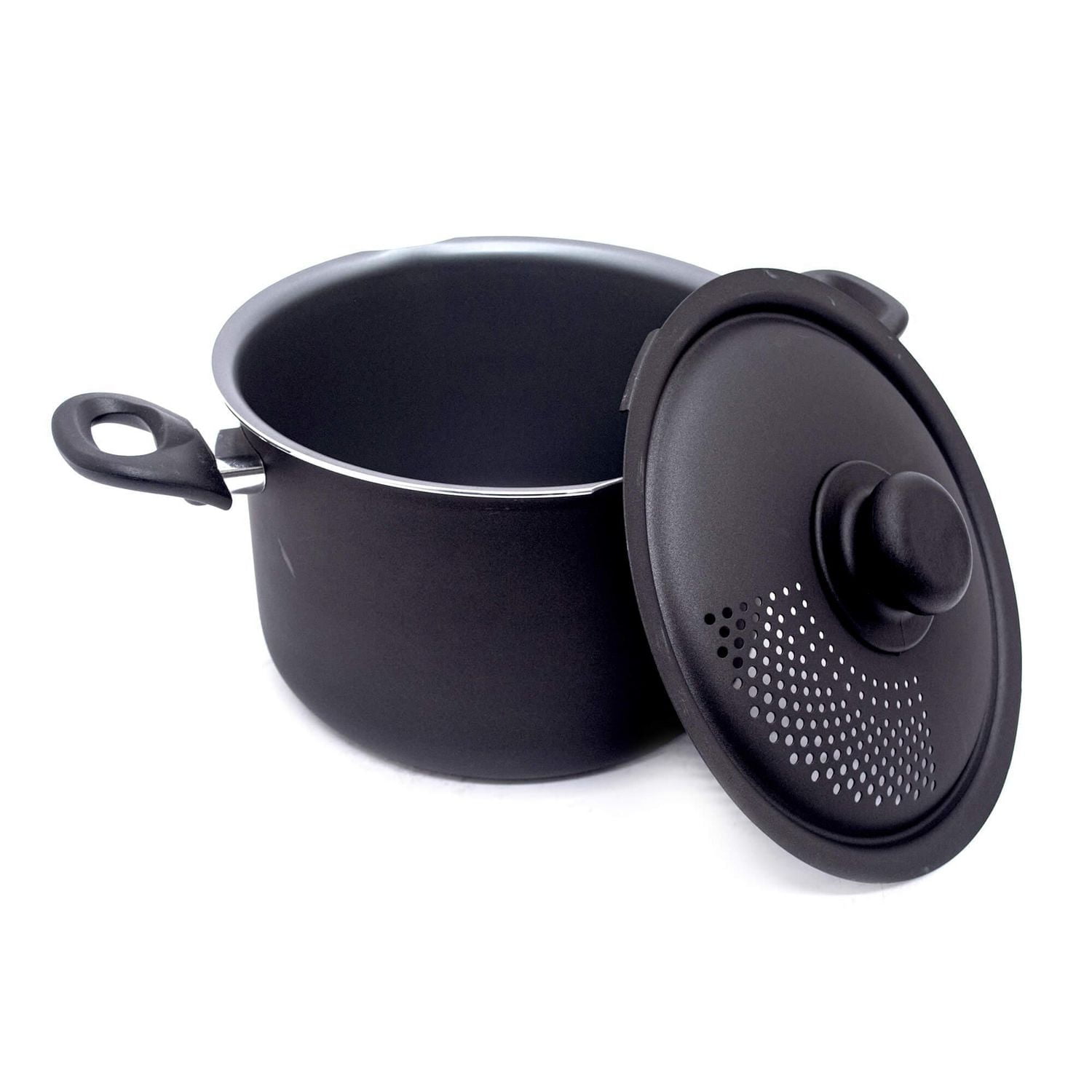 Starbasix Casserole Antiadhésive 5,7L (6Qt) avec Couvercle Égouttoir Perforé, en Aluminium pour Pâtes, Soupes et Cuisson Quotidienne, Va au Four et au Lave-Vaisselle Revêtement antiadhésif