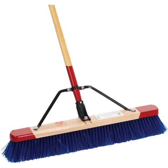 Amesmpanies - Harper 7924A 24 in. Rough Surface Wood Handle Push Broom, Blue