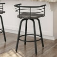 thumbnail image 6 of Amisco Brisk 30 In. Swivel Bar Stool - Grey Distressed Wood / Black Metal, 6 of 10