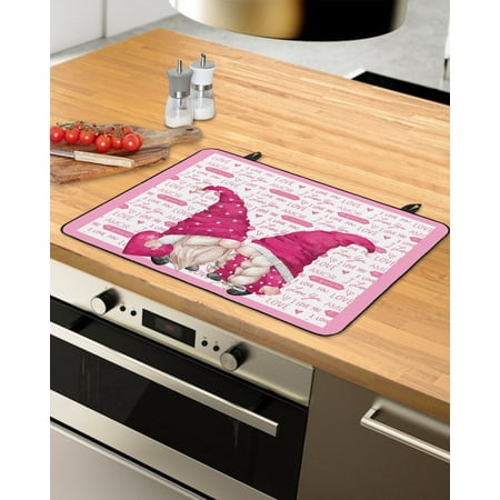 

Valentine s Day Pink Gnomes Stove Top Covers for Electric Stove Heat Insulation Fireproof Glass Cooktop Cover Counter Top Glass Stove Cover for Prevent Scratches 31 x24 I Love You Watercolor