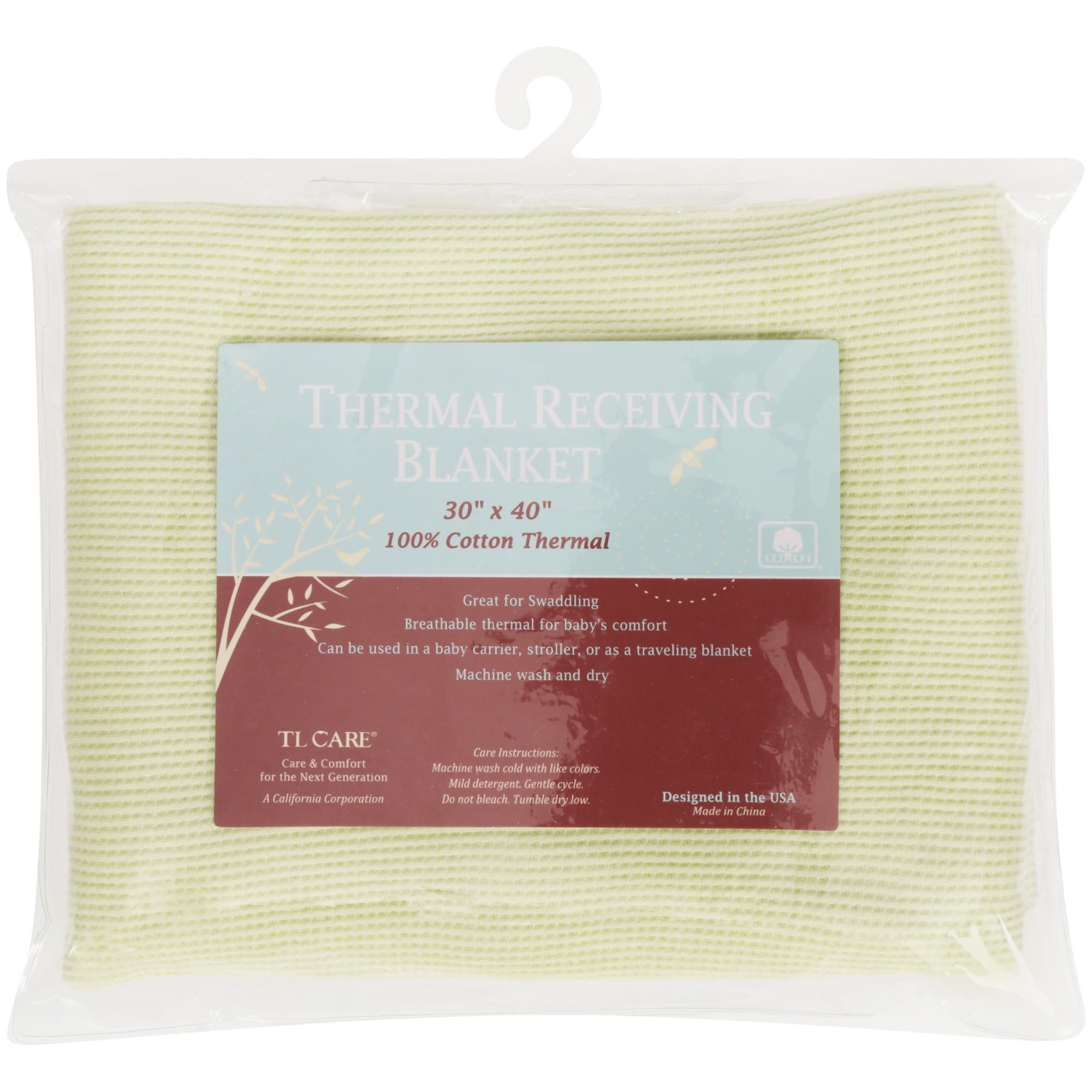 TL Care 100% Cotton Thermal Waffle Swaddle Blanket, Soft, Breathable & Stretchy, Celery, 30" x 40" for Boys and Girls, Perfect for Swaddling, Travel and Gifting