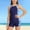 Dark Blue, variant on Girls One Piece Swimsuit Boyleg Racerback Athletic Print Bathing Suit for Teens Swim Lessons Pool Black Size 12-13 Years