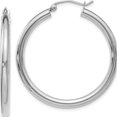thumbnail image 1 of 14K White Gold Jbsp's Polished Hoop Earrings (36 X 35) Made In Peru 21w, 1 of 6