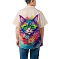 thumbnail image 5 of Hippie Maine Coon Portrait oil painting Watercolor Tie-dye Vintage Hawaiian Shirt Breathable Summer Unisex Merch Cat Lover Kitten Owner Gifts - 00015, 5 of 6