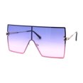 thumbnail image 3 of Oversize Shield Square Rimless Rectangle Flat Top Sunglasses Gold Purple Pink, 3 of 4