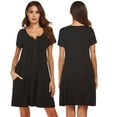 thumbnail image 2 of FLMEI Women Spring Summer Dresses Casual Short Sleeve Dress Button down Pullover Sundresses with Pockets for Women's M-XXL, 2 of 9