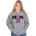 thumbnail image 3 of Breast Cancer Awareness Mom Fighter Womens Plus Size Graphic Zipper Hoodie Brisco Brands 2X, 3 of 5