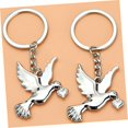 thumbnail image 3 of 4 Pieces Peace Dove Keychain Zinc Alloy Keychain Decor Keychain Bird Keychain Gift Pigeon Keychain Hanging Pendants Pigeon Keychain, 3 of 5