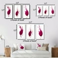 thumbnail image 4 of Designart "Viva Magenta Splatter Painting II" Abstract Painting Framed Wall Art Set Of 3 - Red Modern Frame Gallery Wall Set For Home Decor, 4 of 6