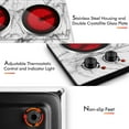 CUSIMAX 1800W Ceramic Electric Double Burner, Dual Control Infrared