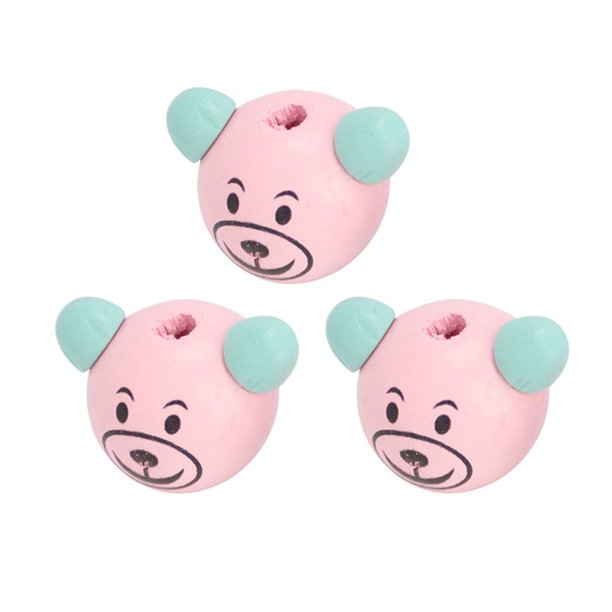 Worallymy, 3 uds., cuentas de cabeza de oso de dibujos animados, juguete de moda para niños, accesorios DIY, adorable decoración para hacer joyas Worallymy JD735800213