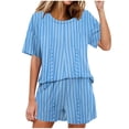 thumbnail image 1 of COM1950s Shorts pour Femmes, Ensembles de Pyjama pour Femmes, Haut de Pyjama à Col Rond à Manches Courtes et Pantalon, Pyjamas pour Femmes, Ensemble de Pyjama pour Femmes, Pantalons pour Femmes, 1 of 6
