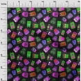 thumbnail image 3 of oneOone Cotton Silk Green Fabric Halloween Sewing Craft Projects Fabric Prints By Yard 42 Inch Wide, 3 of 4