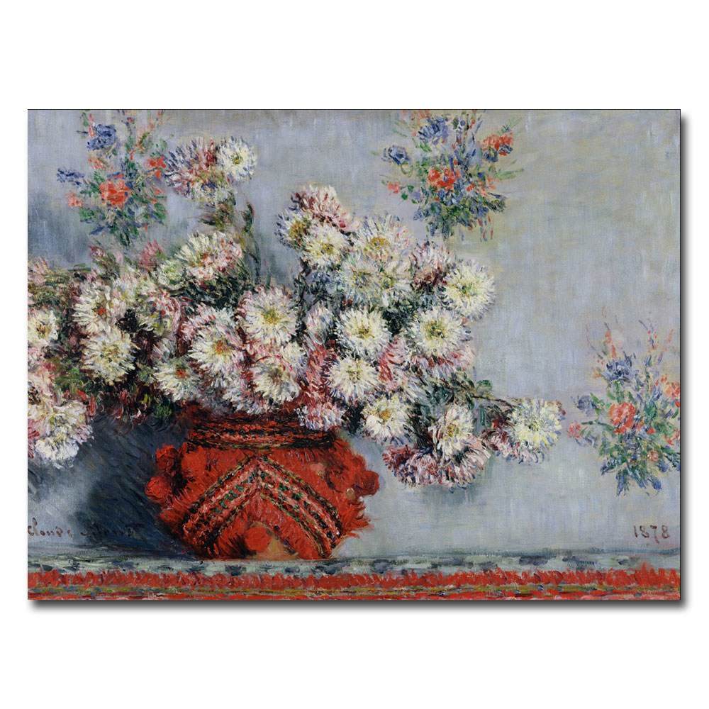 Trademark Fine Art "Chrysanthemums 1878" Canvas Art by Claude Monet