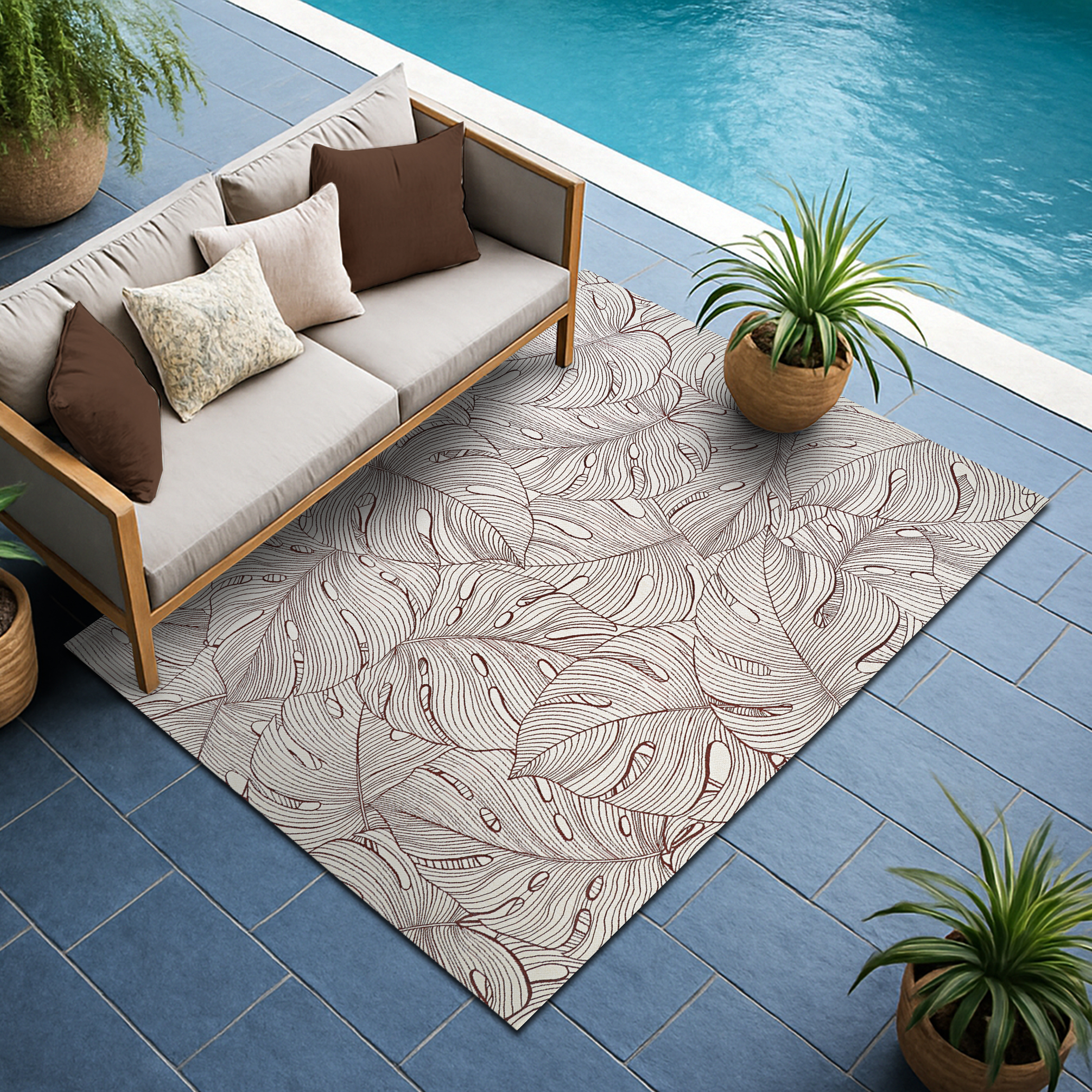 Couristan Castille Palma 8'1" x 11'2" Rouge Outdoor Rug