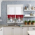 thumbnail image 6 of Christmas Gnome Kitchen Curtains and Valances Set, Winter Xmas Trees Bird Snowflakes Red Rod Pocket Window Valance 18 Inch Window Curtain Panels for Living Room Bedroom Laundry, 27.5x36in, 3 Pieces, 6 of 7