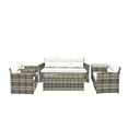 thumbnail image 2 of Westin Outdoor 6-Pieces Sofa Conversation Set PE Rattan Wicker Furniture, Brown/White, 2 of 11