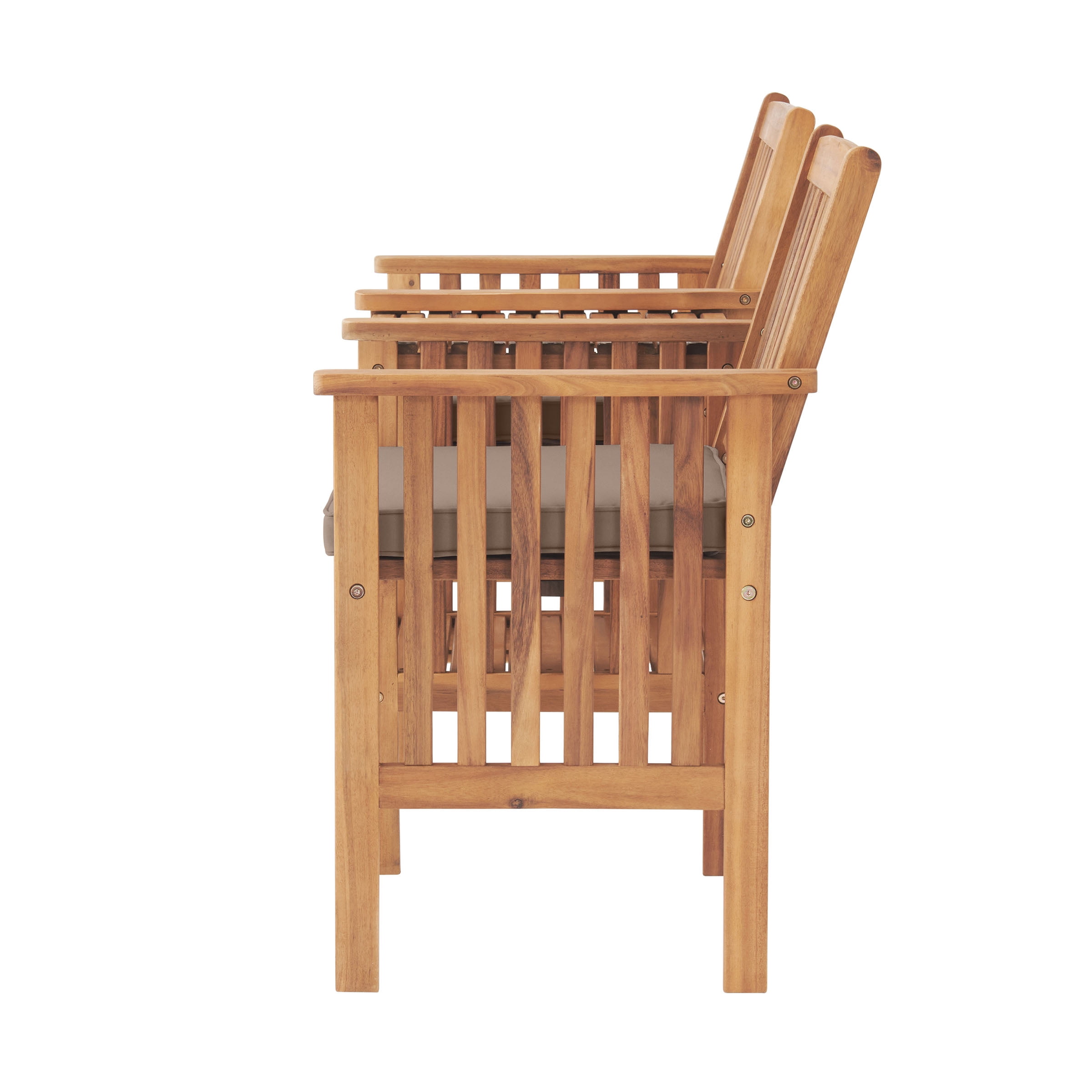 Alaterre Furniture Bristol Acacia Wood Outdoor Double Seat Bench with Attached Table, Natural