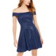 thumbnail image 1 of Teeze Me Vestido de cóctel brillante con hombros descubiertos para mujer, Metálico, 9/10, 1 of 1