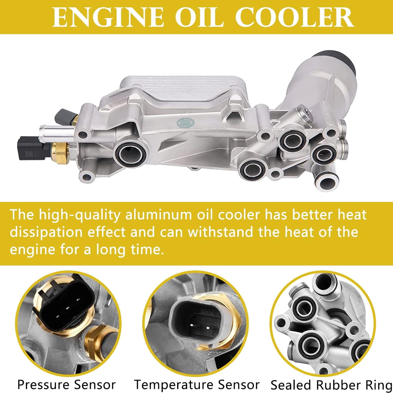 926-876 Engine Oil Cooler and Oil Filter Housing Compatible with 2011-2016 Chrysler 200 300, Dodge Charger Cherokee Wrangler Ram 1500 ProMaster 3.6L,Replace 68105583AF 5184304AE Aluminum