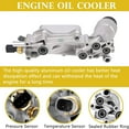 thumbnail image 2 of 926-876 Engine Oil Cooler and Oil Filter Housing Compatible with 2011-2016 Chrysler 200 300, Dodge Charger Cherokee Wrangler Ram 1500 ProMaster 3.6L,Replace 68105583AF 5184304AE Aluminum, 2 of 5
