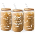 thumbnail image 1 of Vaso de Vidrio SANDJEST 470ml con Tapa y Popote de Bambú, 1 of 8