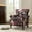 BLACK, variant on Upholstered Wingback Armchair Removable Cushion Floral Sofa Home Accent Chair Couch Wood Legs Nailhead Trim