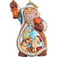 thumbnail image 2 of gDebrekht 661212 general Holiday Santa with Reindeer Ornament 5 in, 2 of 3